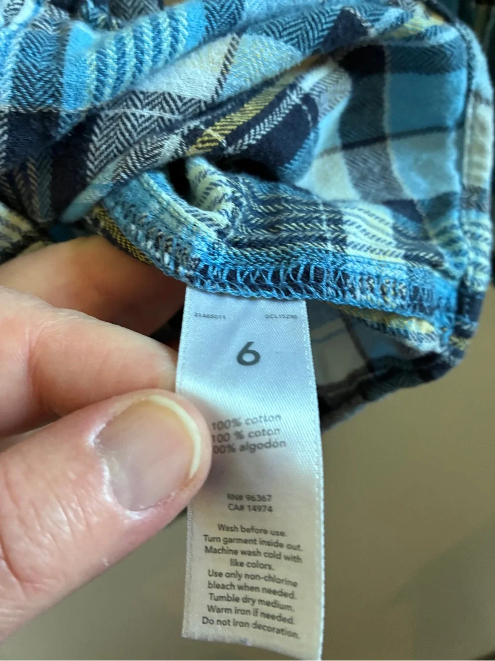 OshKosh B'gosh Light & Navy Blue Plaid Button-Down Shirt